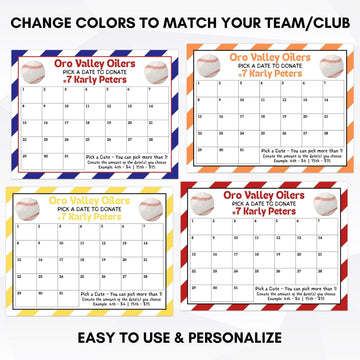 baseball calendar fundraiser